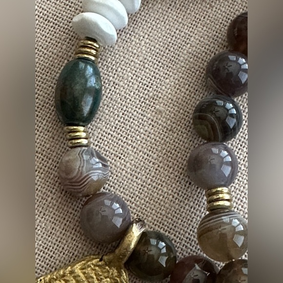 22 inch Botswana Agate and Jade bead necklace NWOT - Picture 7 of 14